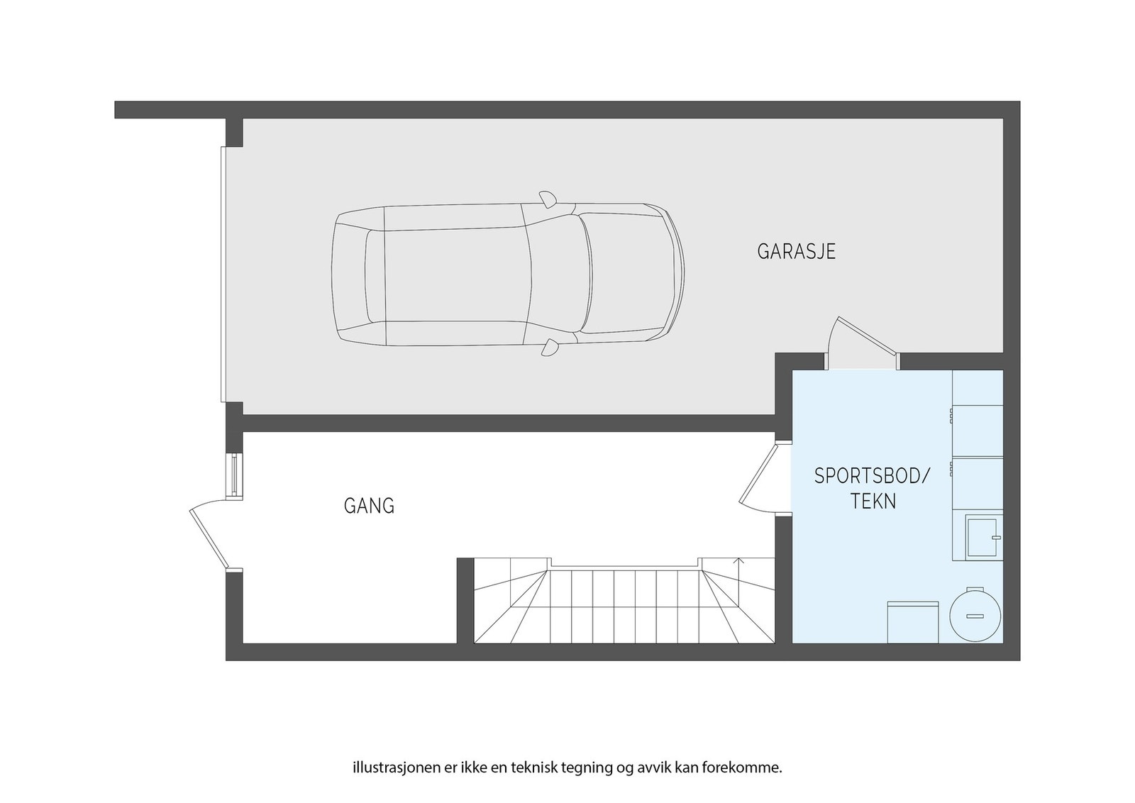 Plantegening underetasje Galleribilde