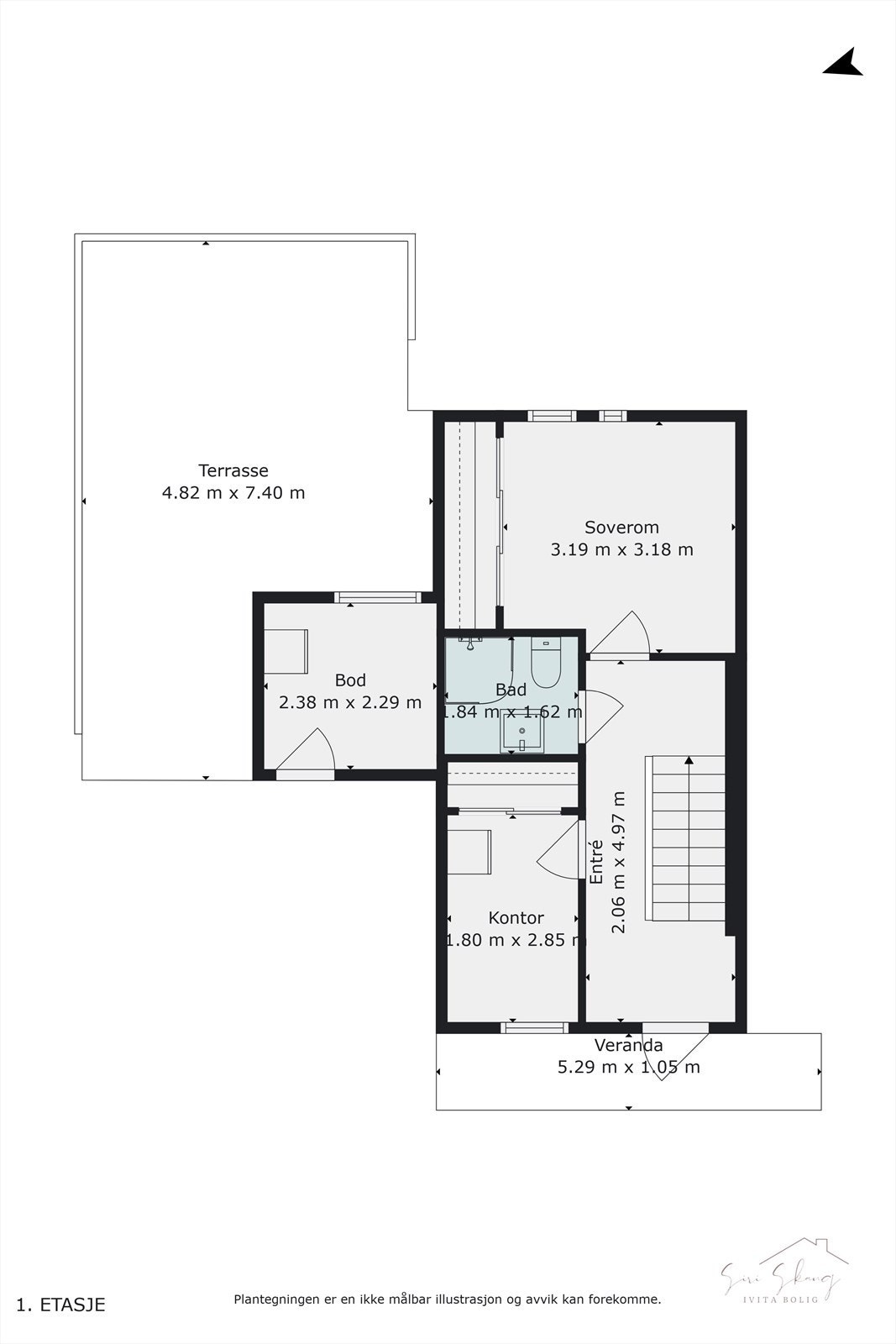 Plantegning i 2D av 1.etg. Galleribilde