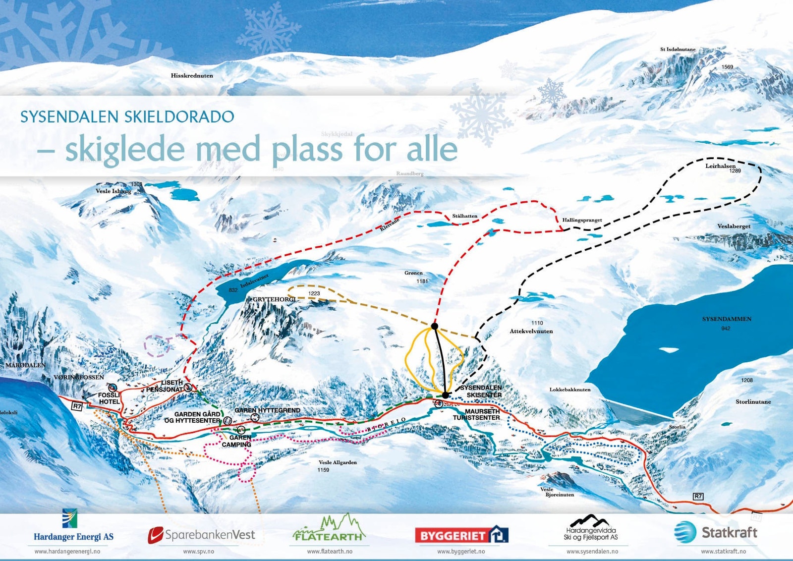 Kart over Sysendalen Skisenter Galleribilde