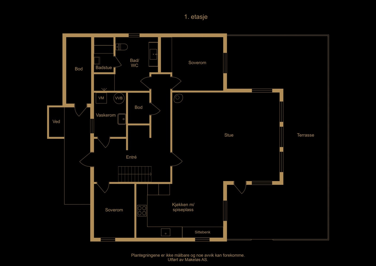 Plantegning 1. etasje - illustrasjon, avvik kan forekomme Galleribilde
