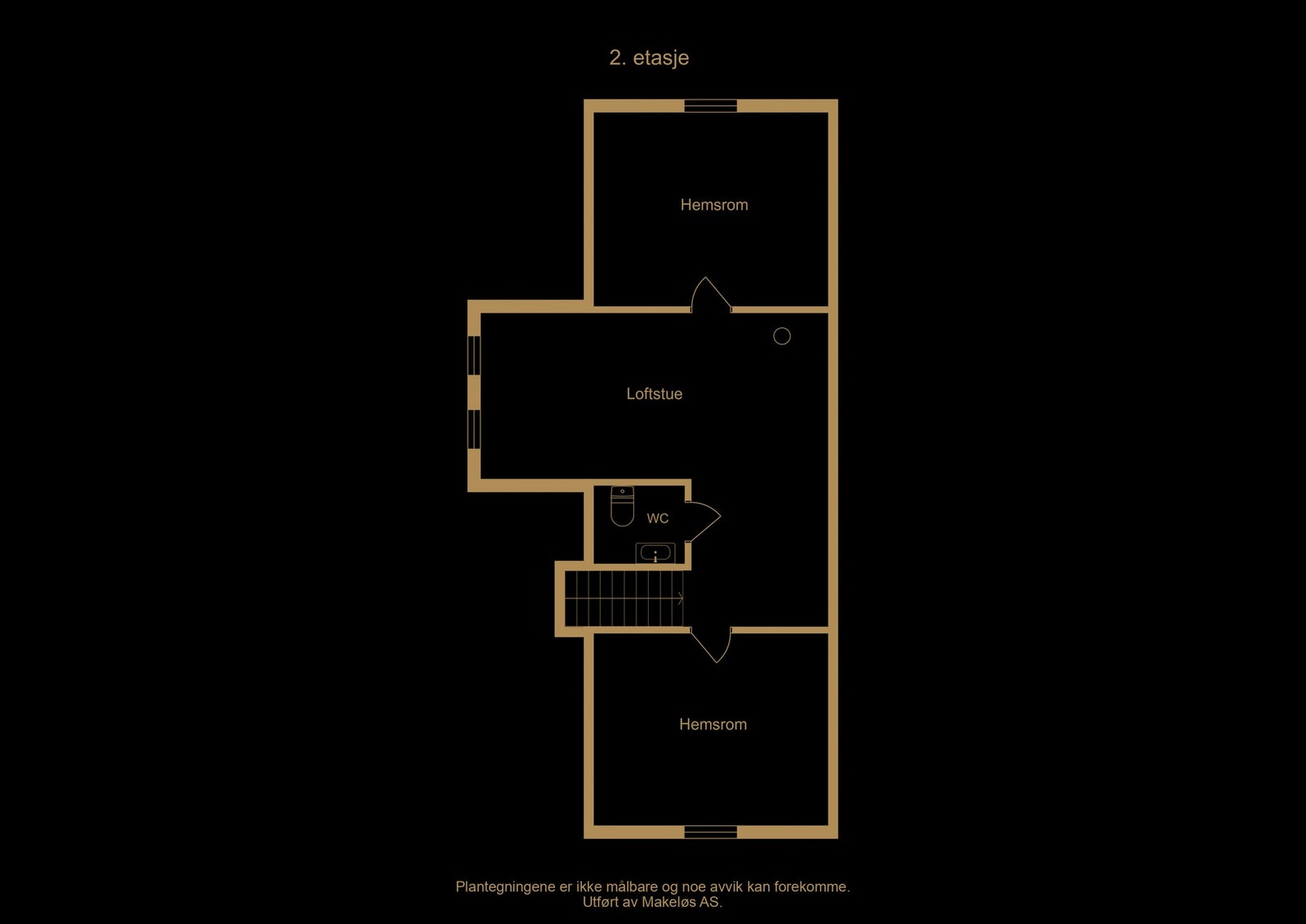 Plantegning 2. etasje - illustrasjon, avvik kan forekomme. Galleribilde