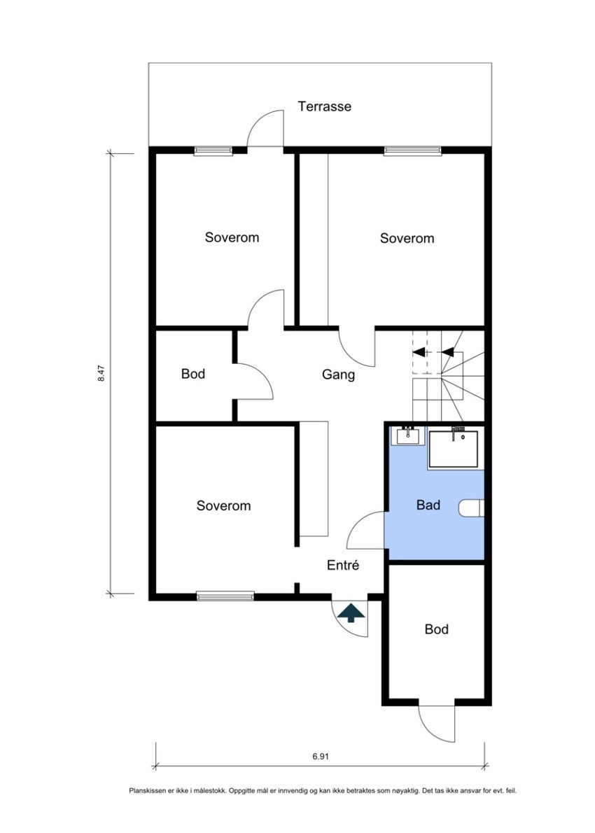 Plantegning 1 etg. Galleribilde