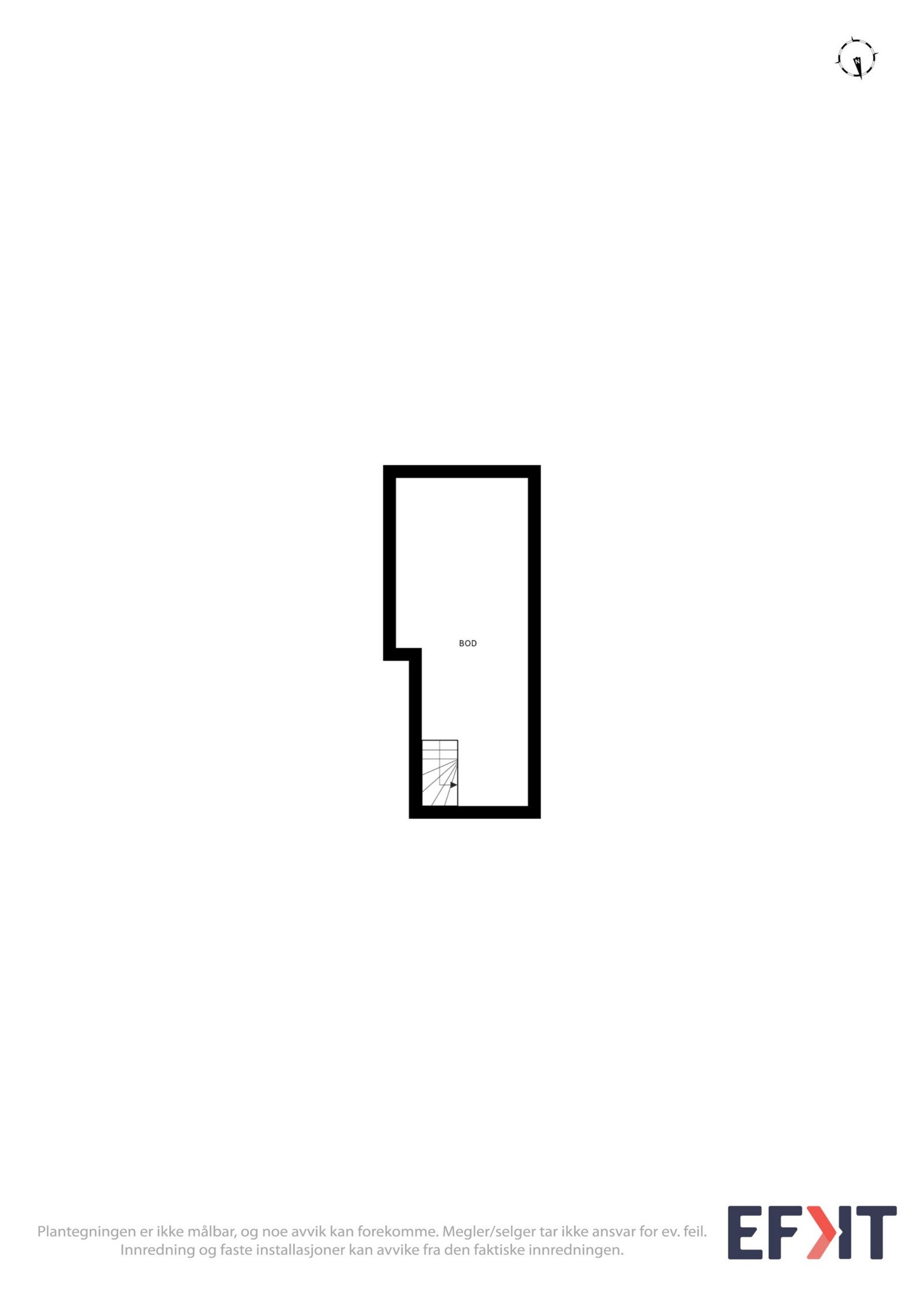 Romslig bod i hoveddelen, mulighet for ominnredning til f.eks. kjellerstue. Galleribilde