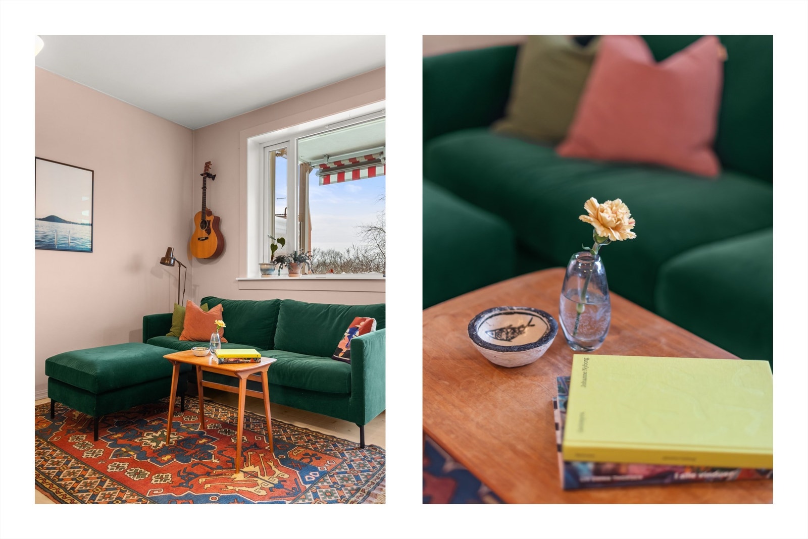 Boligen er malt i tidsrike nyanser og har gjennomgående originale tregulv. Galleribilde