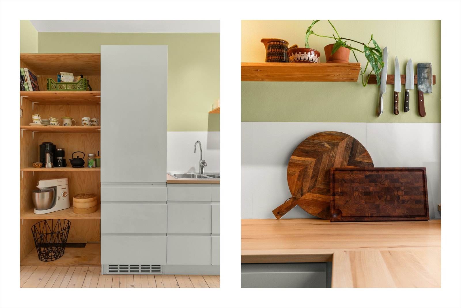 Kjøkkenet er utstyrt med moderne hvitevarer og stilfulle detaljer som skaper et gjennomført uttrykk. Galleribilde