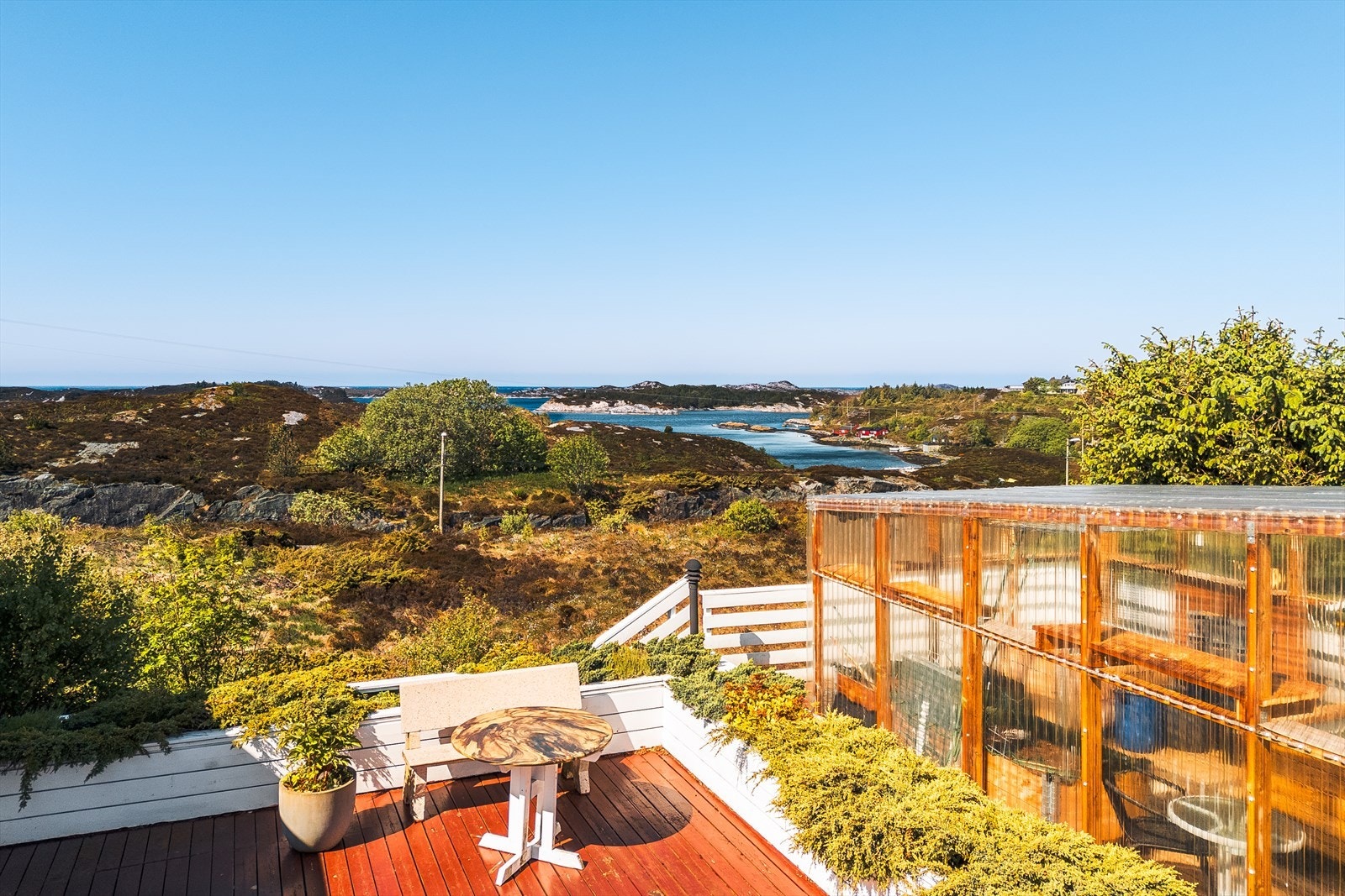 Nydelig utsikt mot Geitarlyna, Børsholmen, Narøyna, Frøo og Rongosen! Galleribilde