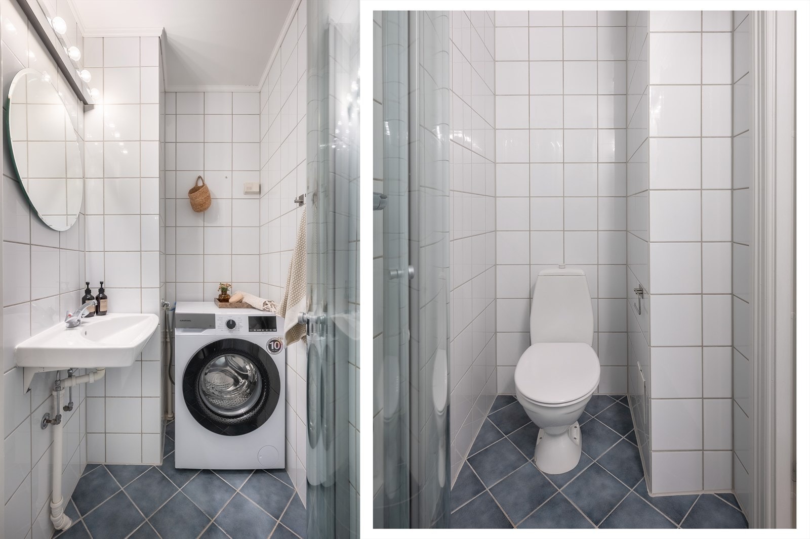 Flislagt bad med varmekabler i gulvet. Galleribilde