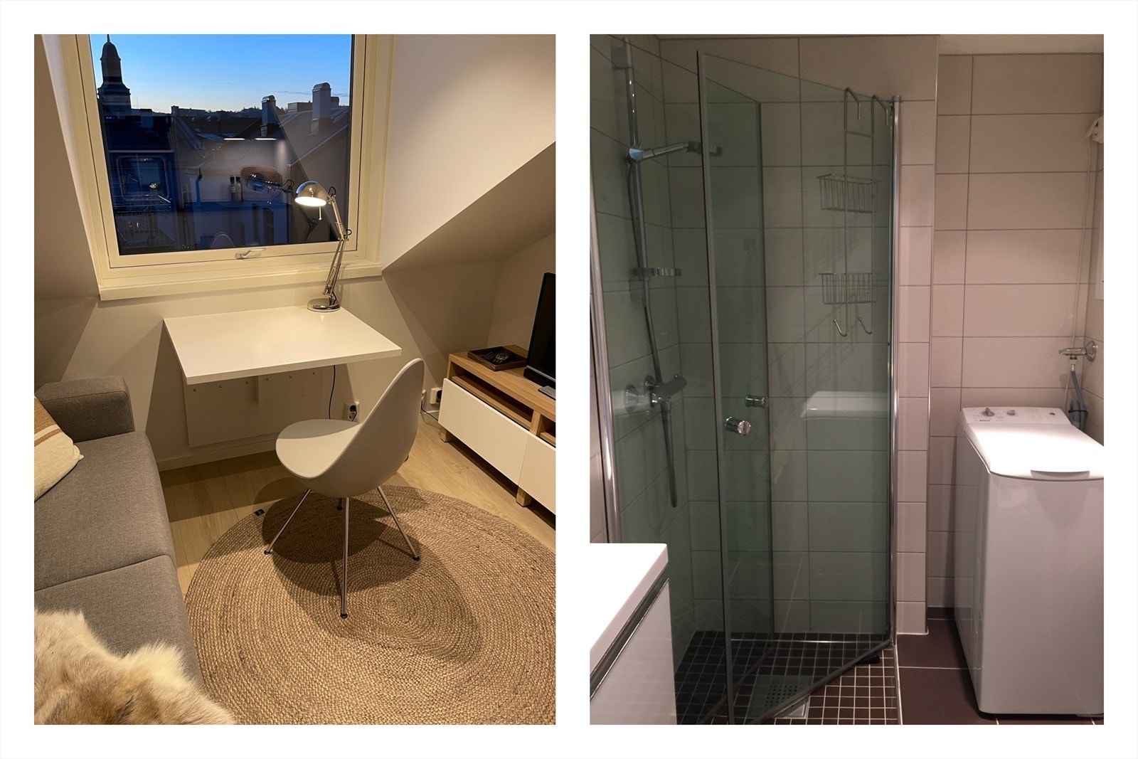 Utleiehybelen har samme standard som hovedleiligheten. Eget bad med vaskemaskin. Galleribilde