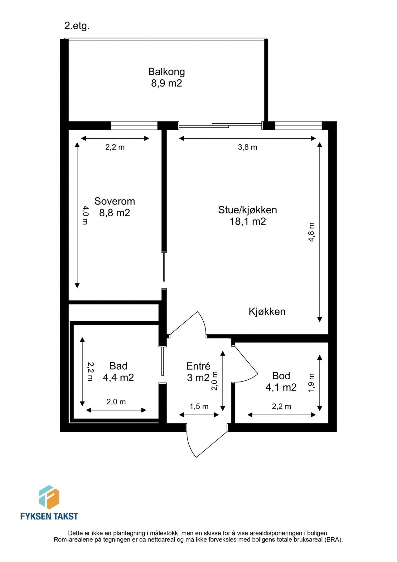 Målsatt planskisse. Galleribilde