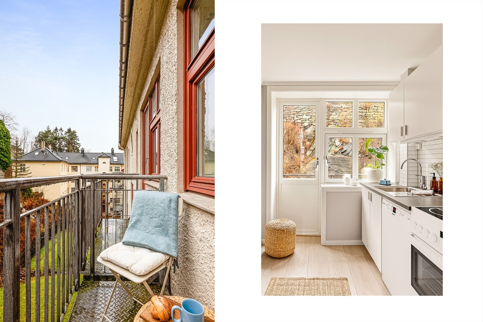 Balkongen fungerer som en lun og varm forlengelse av leiligheten på de fineste dagene! Galleribilde