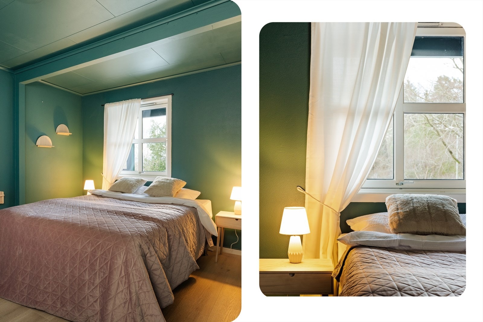 Et behagelig rom med malte flater og tapet. Galleribilde