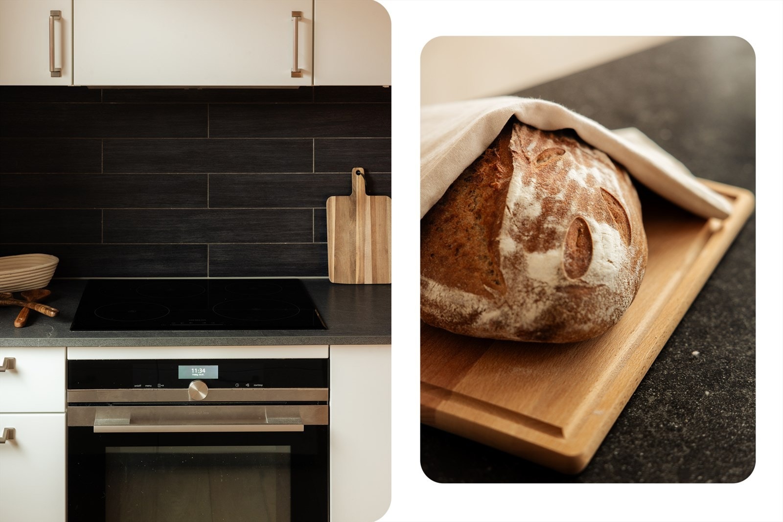 Integrert induksjonstopp og stekeovn, samt oppvaskmaskin og kjøleskap. Galleribilde