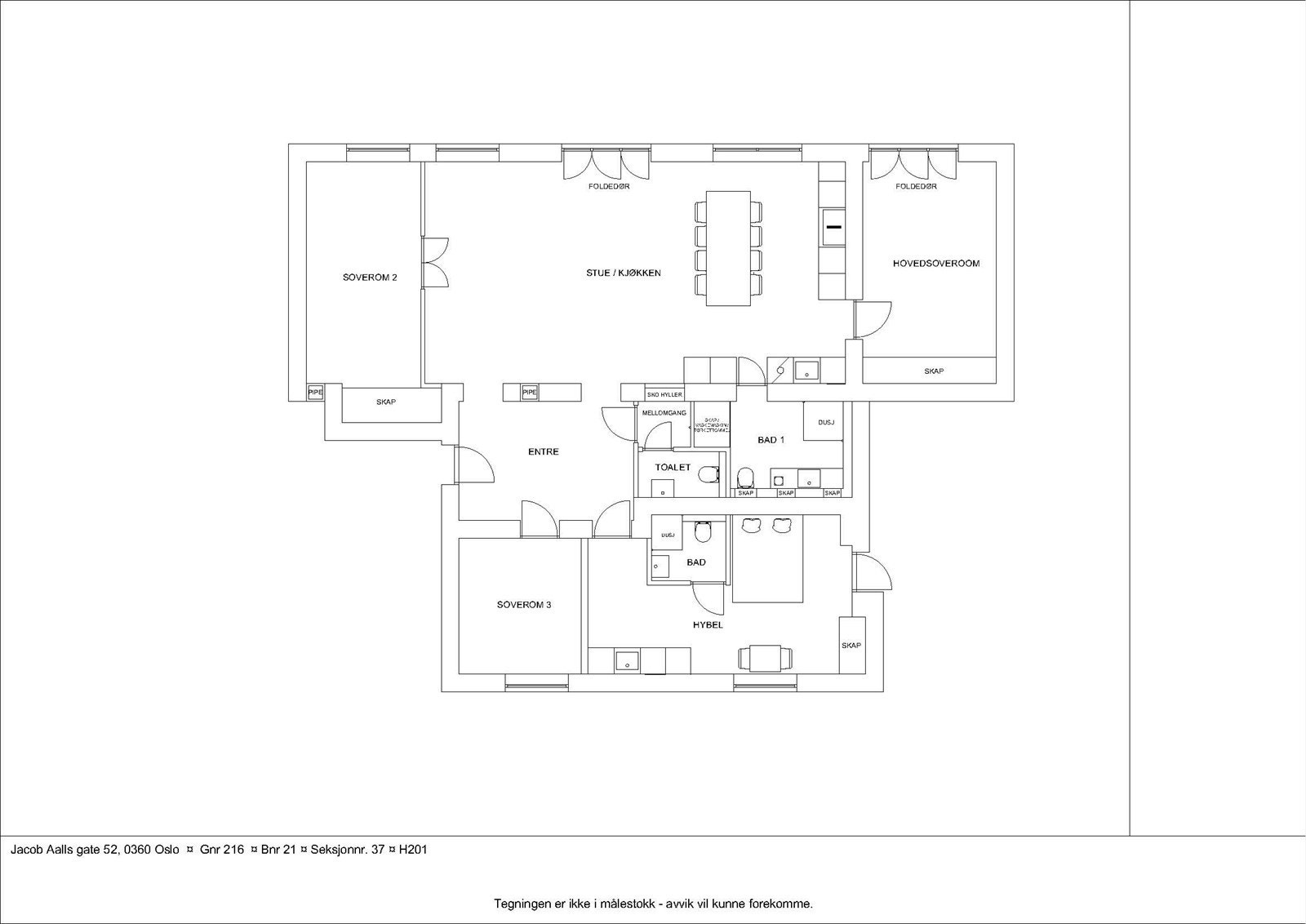 Plantegning 2. etg. - alternativ løsning 4 (mulighet for hybel) Galleribilde