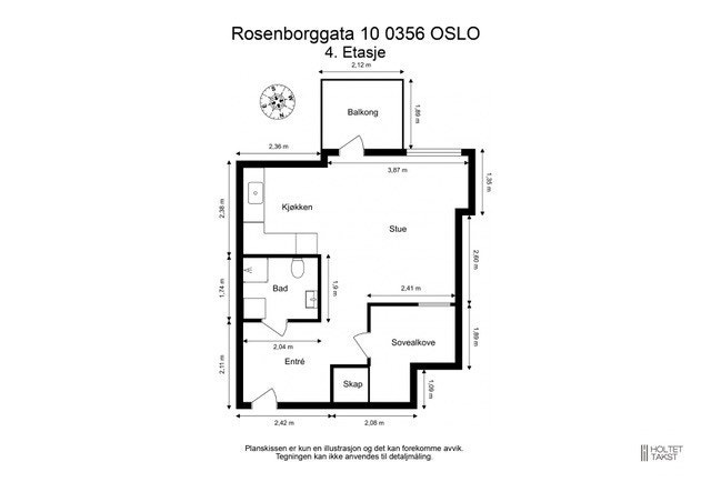 Svært effektiv planløsning med store, gode rom Galleribilde