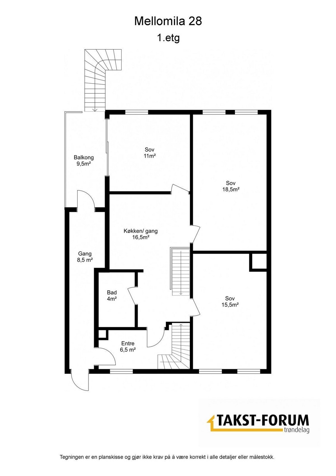Plantegning 1.etg Galleribilde