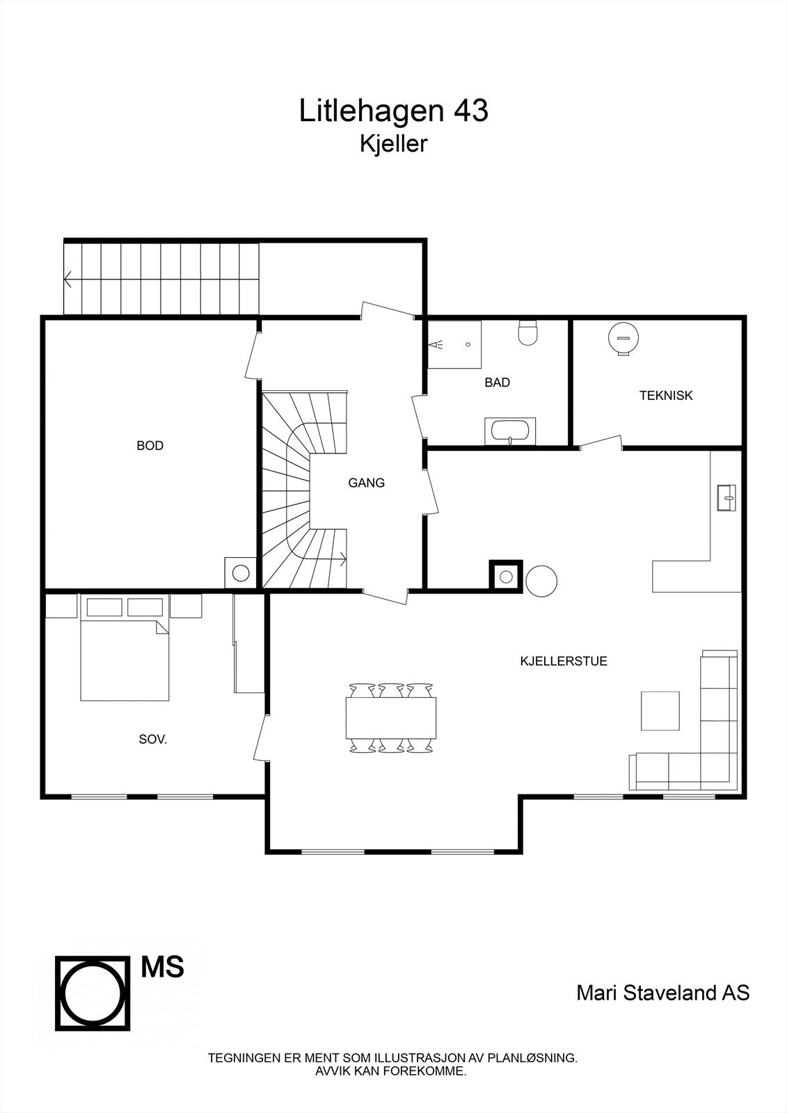 Plantegning kjeller Galleribilde