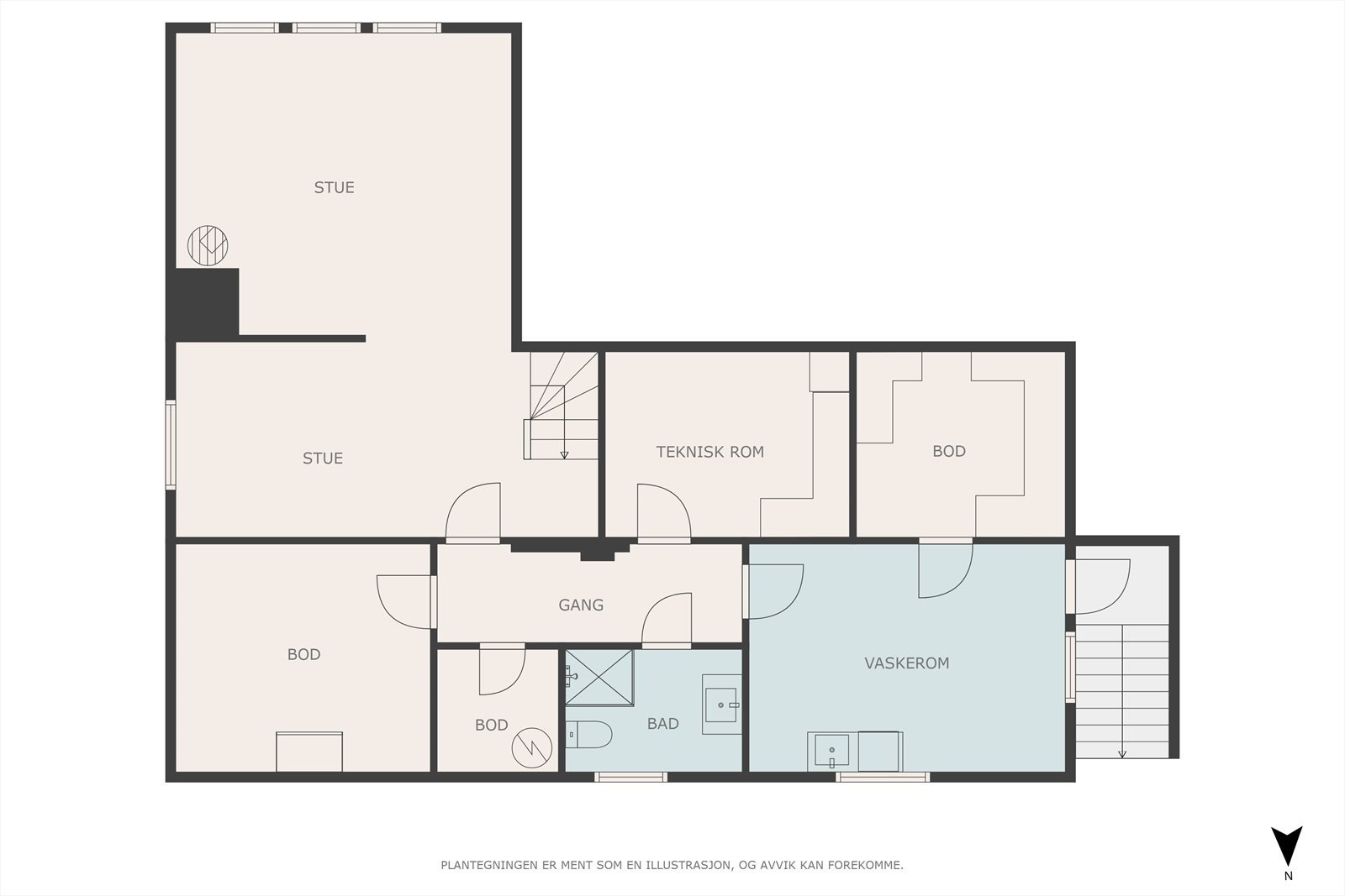 Plantegning underetasje Galleribilde