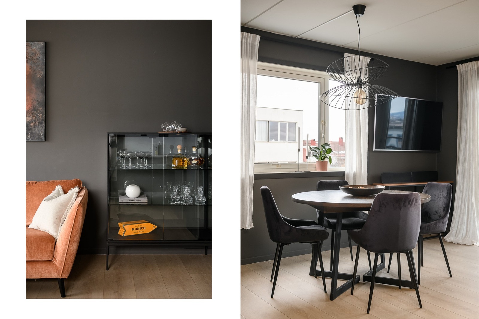 Store vindusflater fra flere flater slipper rikelig med lys inn i leiligheten. Galleribilde