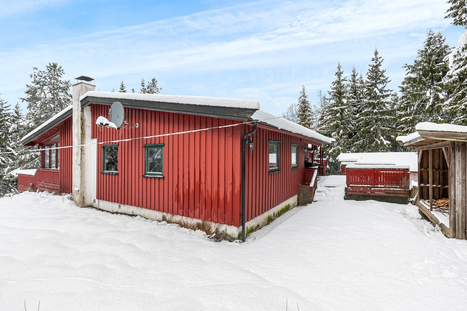 Boligen er omgitt av natur, med skogen som nærmeste nabo Galleribilde