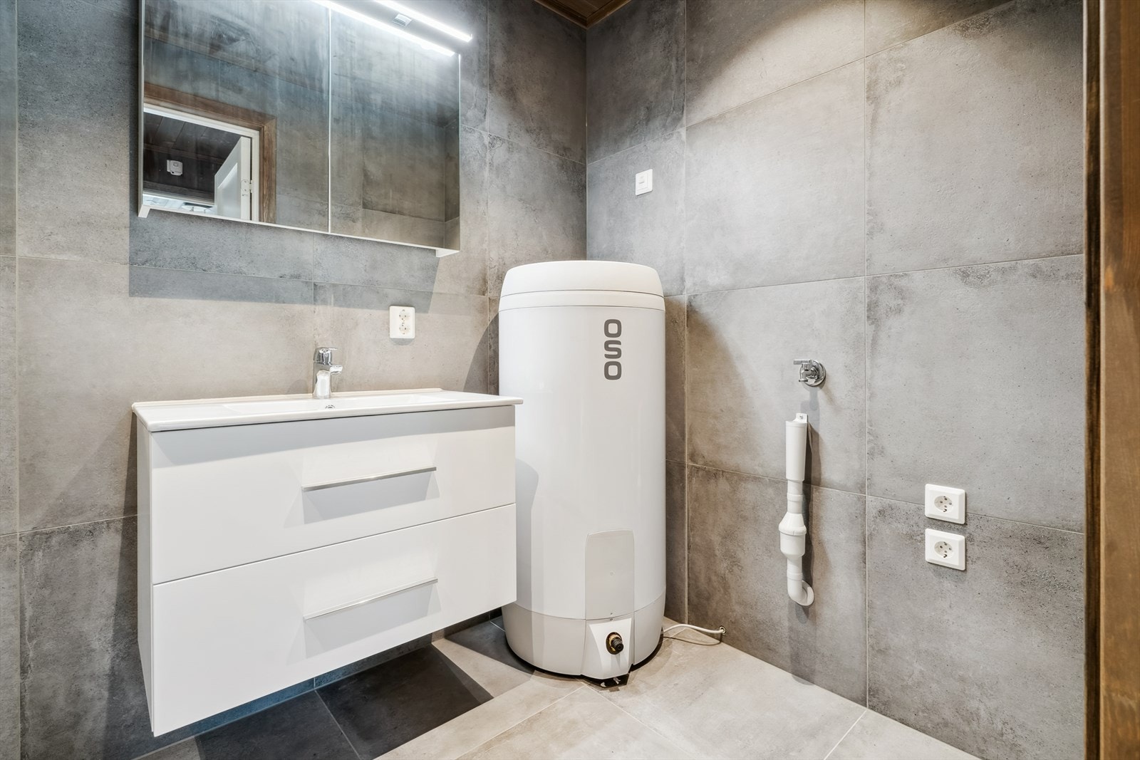 Her er det opplegg for vaskemaskin. Galleribilde