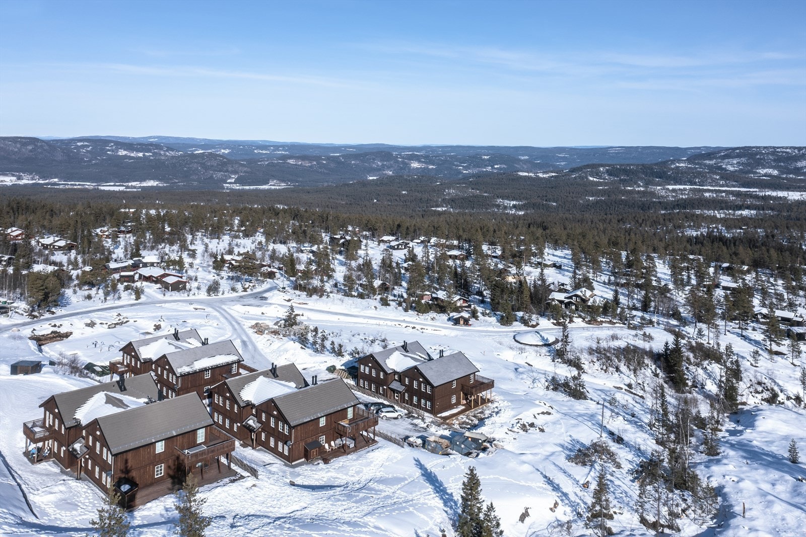 Skiløypene går kun ett par hundre meter fra leilighetene. Galleribilde