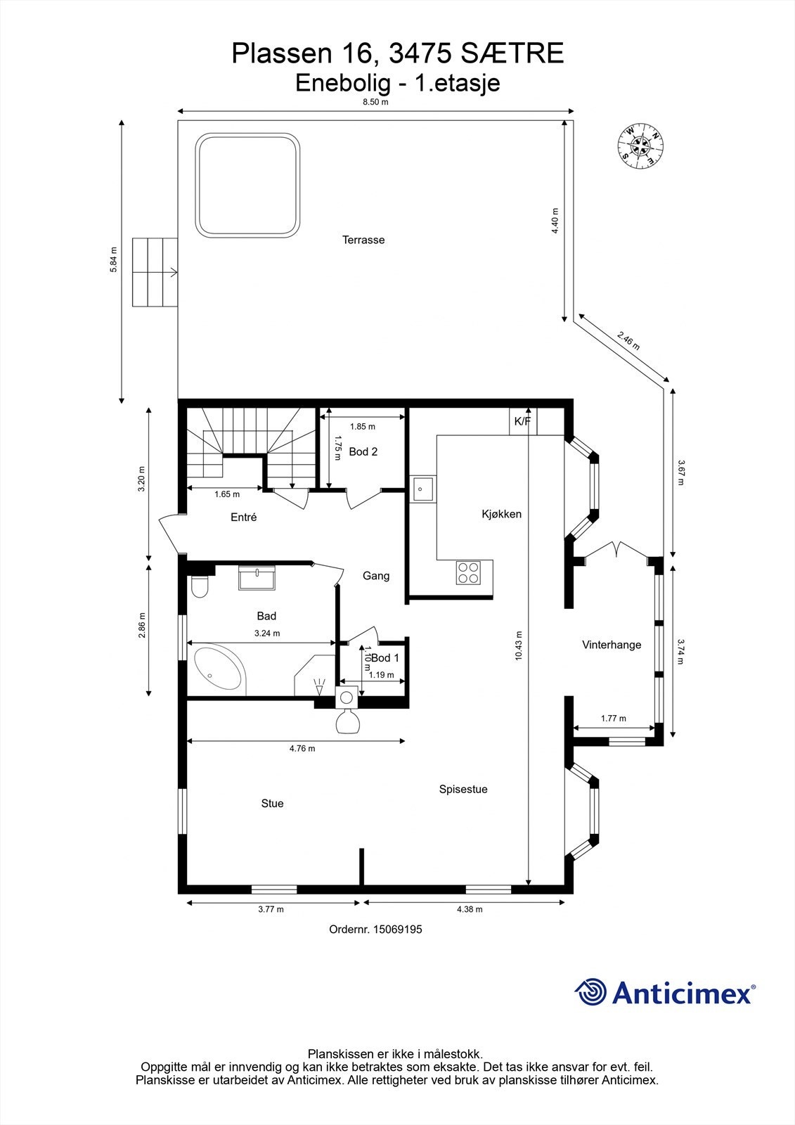 Plantegning 1.etg Galleribilde