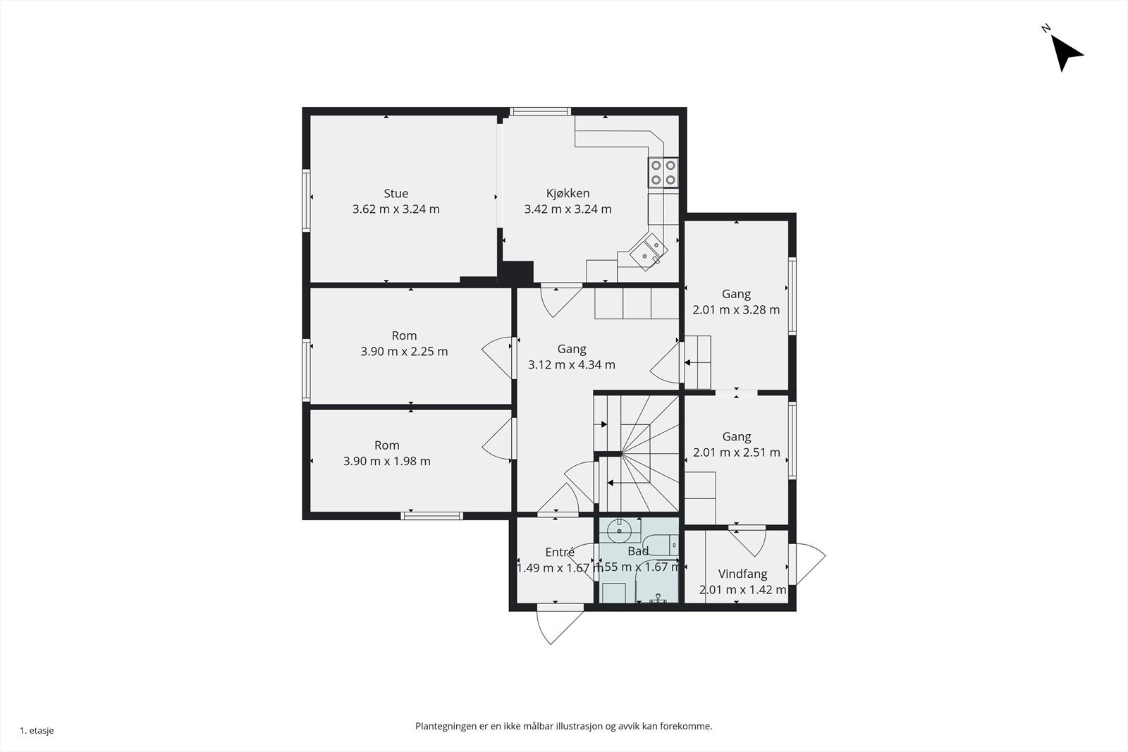 Plantegning 1.etasje. Galleribilde
