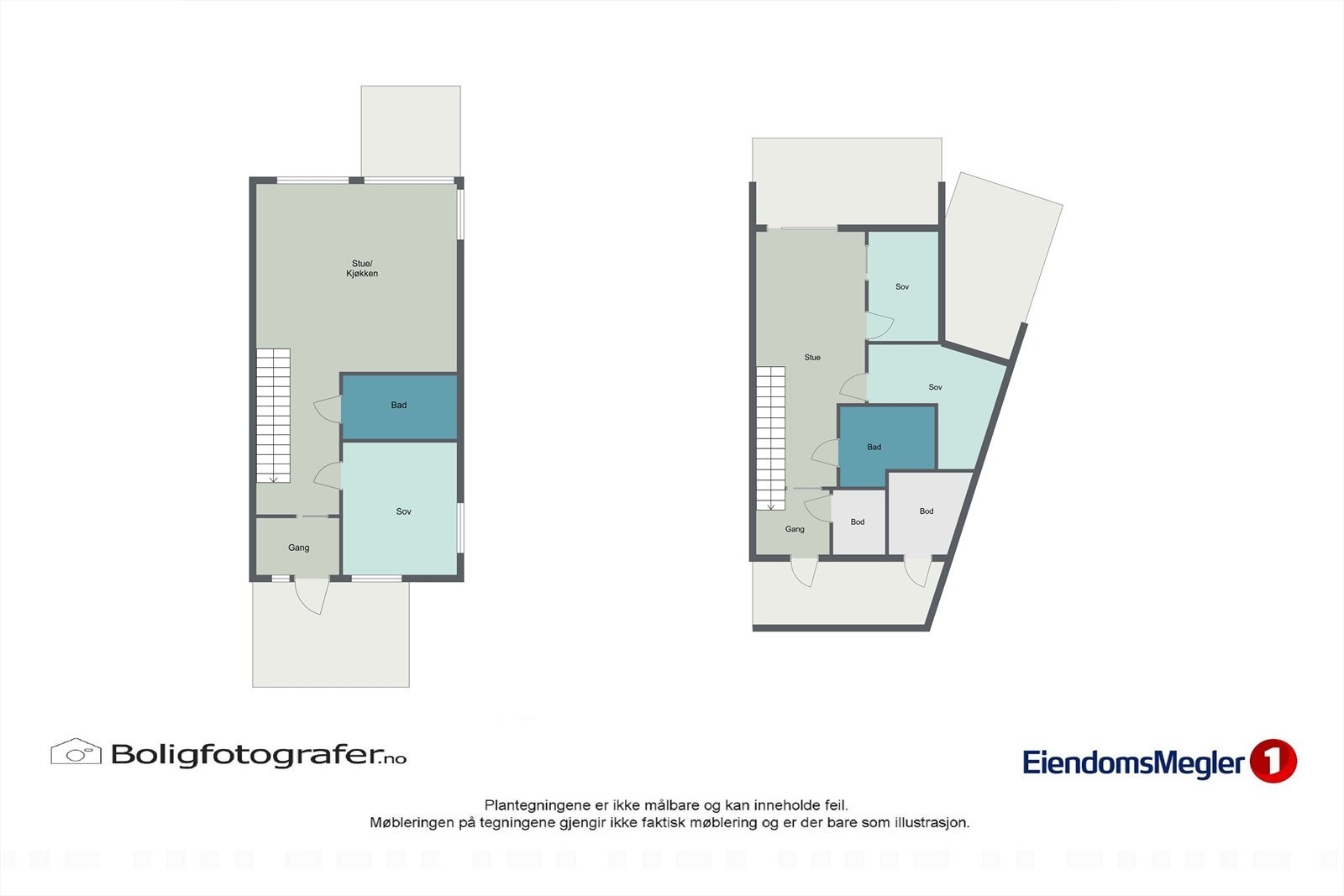 Plantegning begge etasjer. Galleribilde