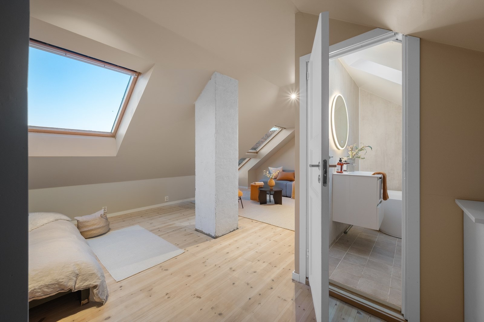 - Loftsetasjen har et totalt gulvareal på 40m² og inneholder loftsstue og bad - Galleribilde