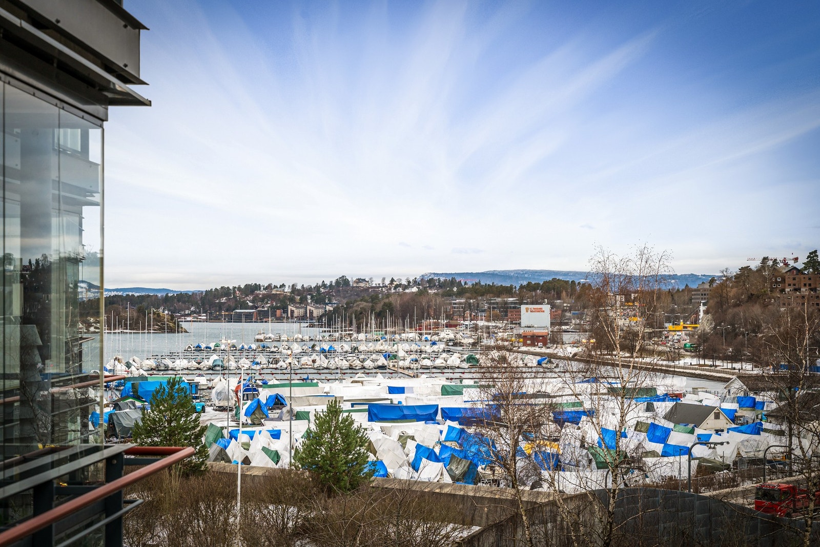 Utsikt fra balkongen mot Bestumkilen. Galleribilde