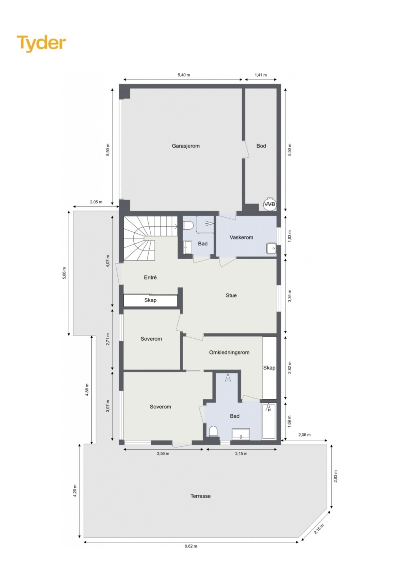 Plantegning 1. etasje. Galleribilde