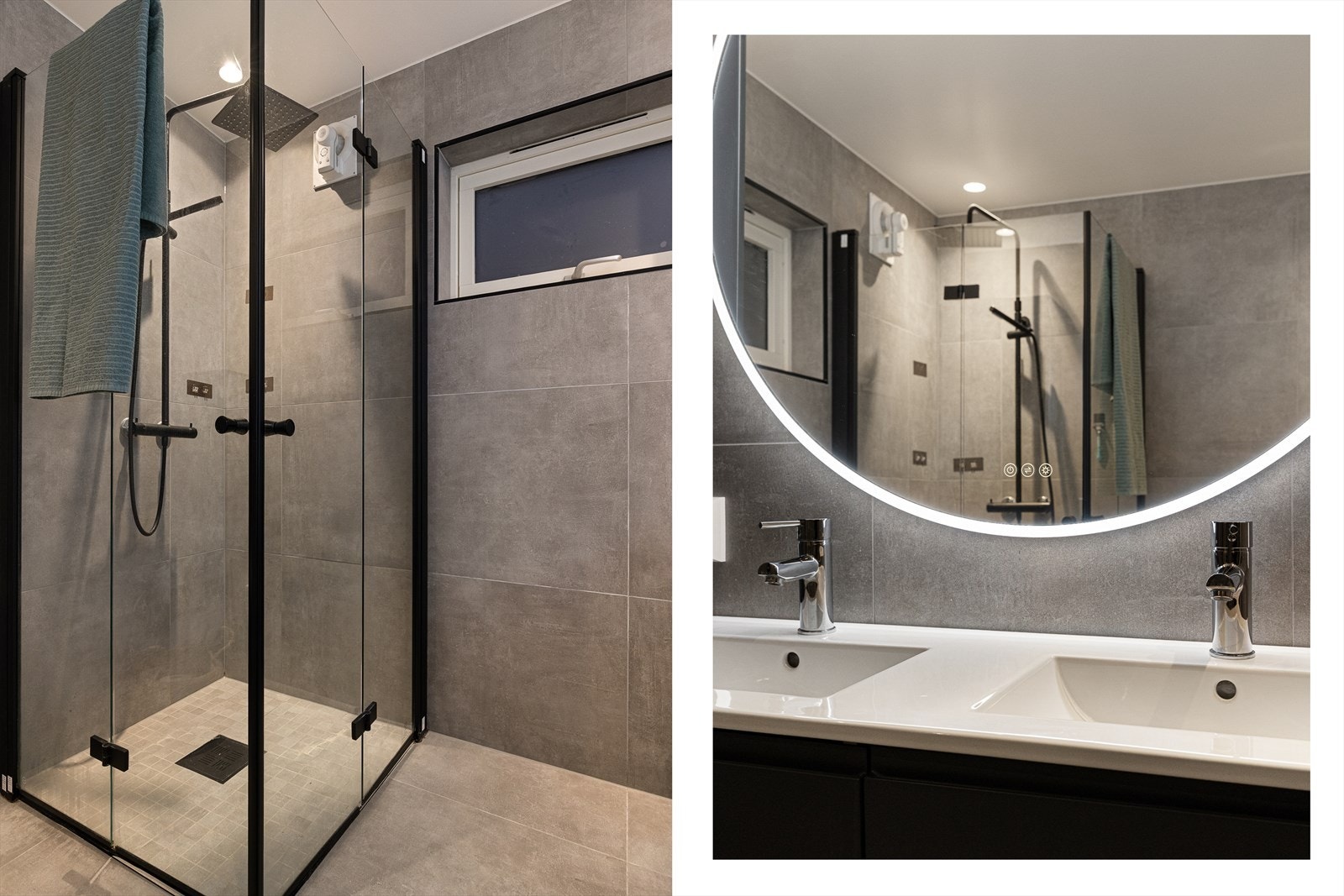 Delikat pusset opp i 2025 med gjennomgående flislagte overflater og behagelig gulvvarme. Galleribilde