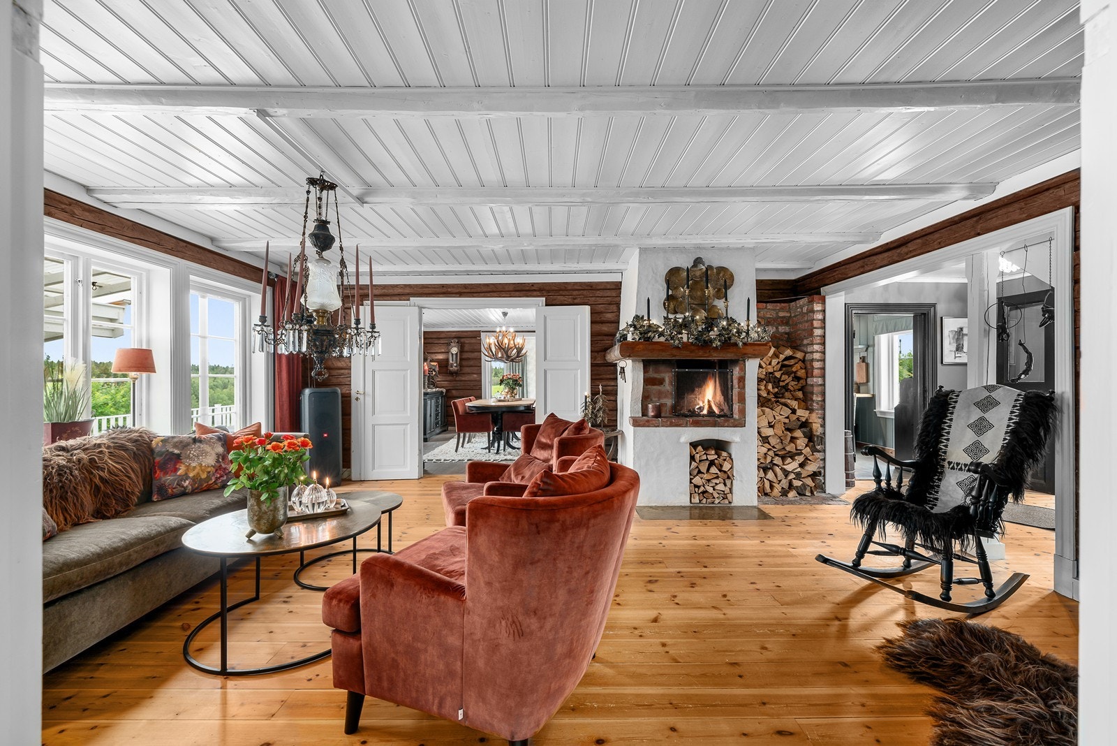 Stue med peis Galleribilde