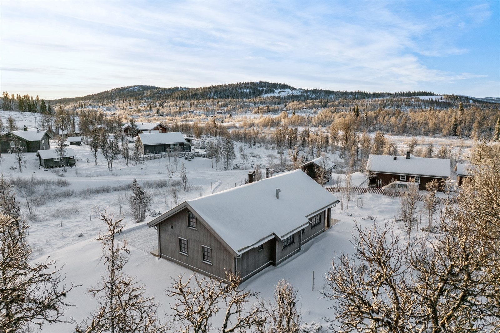 Denne lekre, nyoppførte hytta ligger i Briskehallvegen, ikke så langt fra Liastøltjednet. Den er lett tilgjengelig året rundt og har selvsagt har alle fasiliteter. Galleribilde
