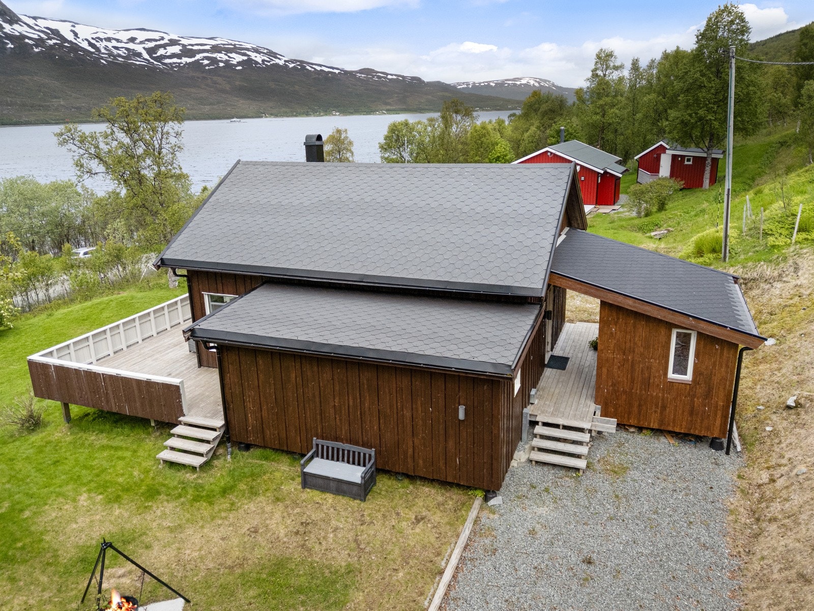 Anneksdel med mulighet for soveplass og veggdeling for bod. Galleribilde