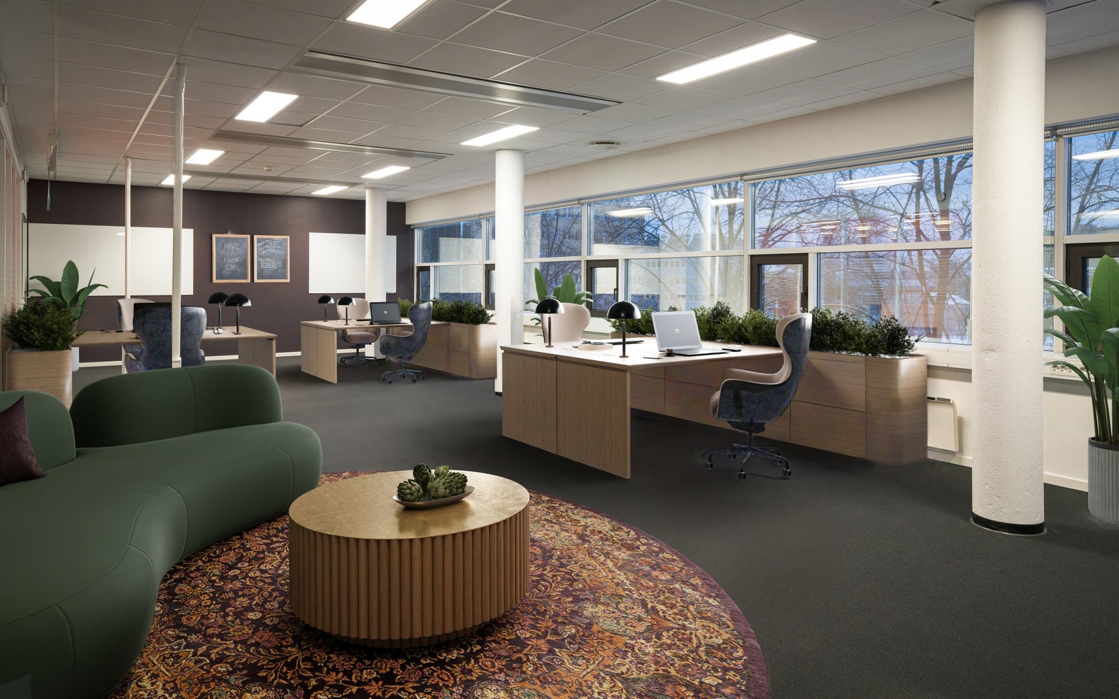 Bildet er møblert ved hjelp av KI for å vise mulighetsrommet for leietaker Galleribilde