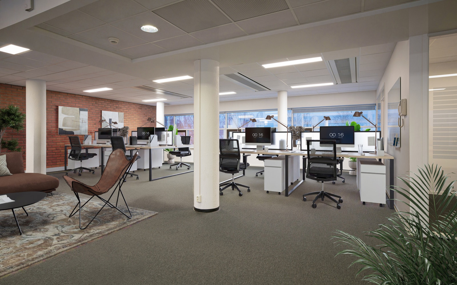 Bildet er møblert ved hjelp av KI for å vise mulighetsrommet for leietaker Galleribilde