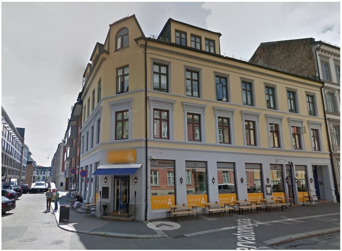 Eldre bilde med uteservering Galleribilde