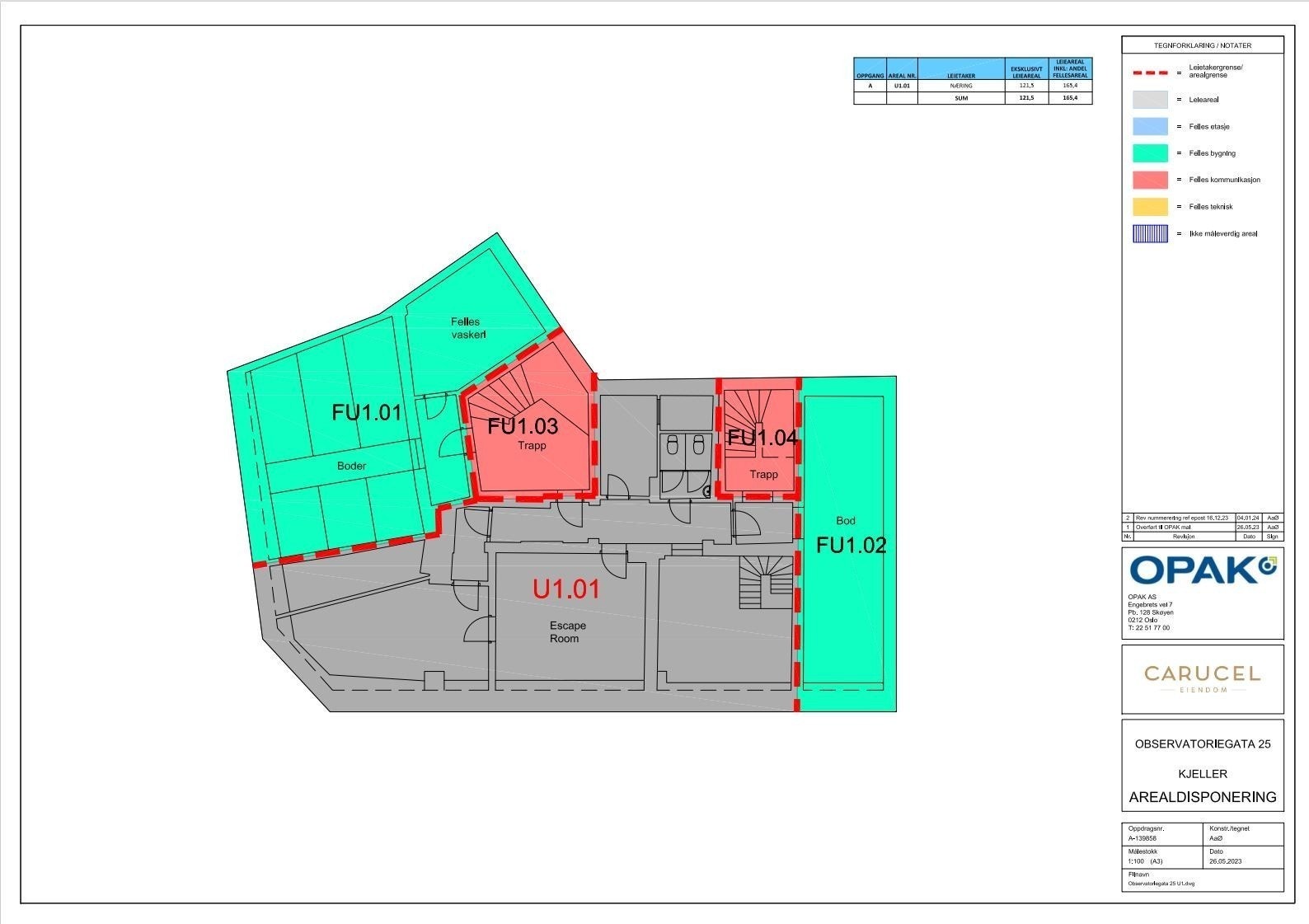 Eksisterende tegning over U-etg Galleribilde