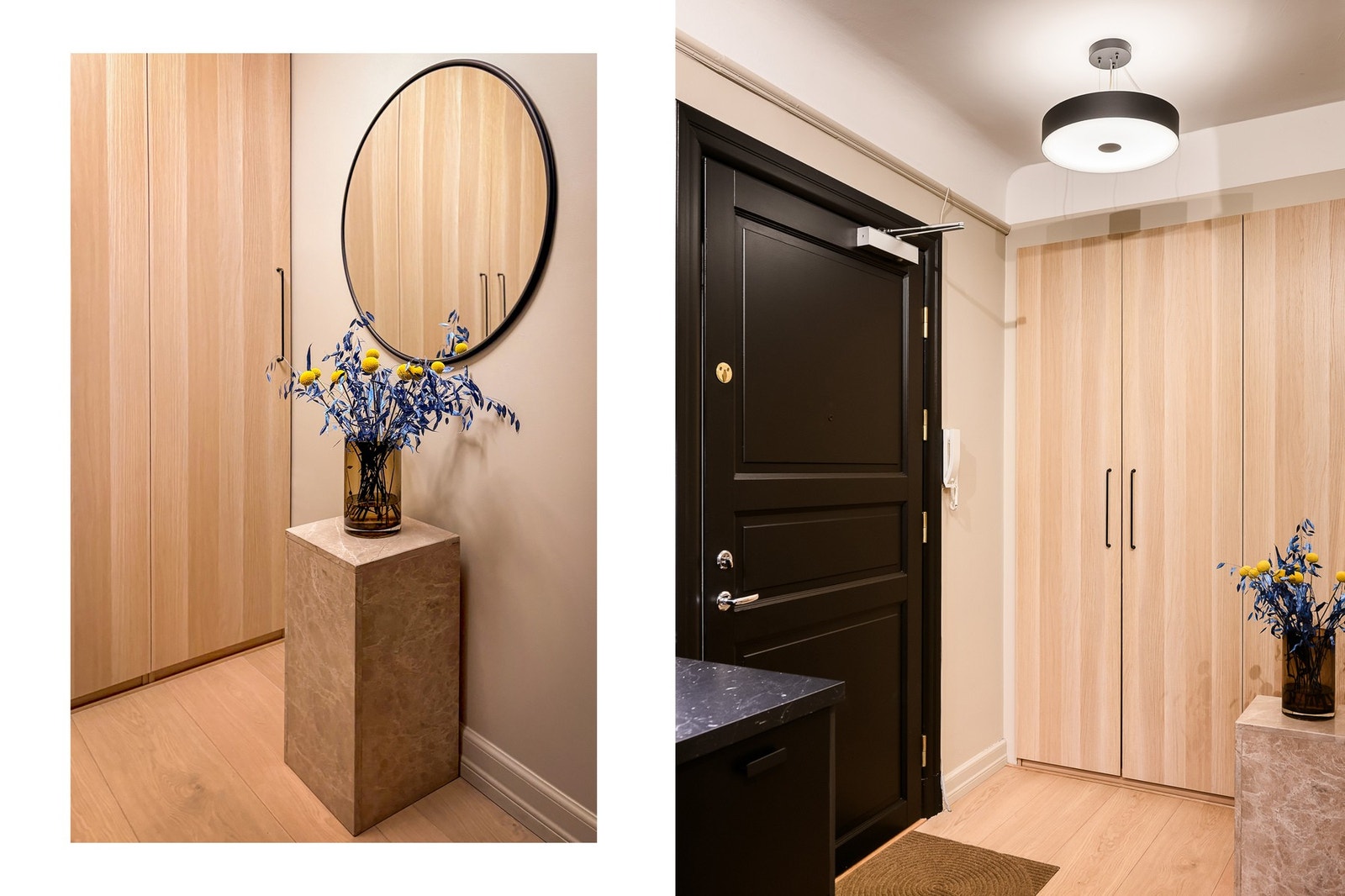 Entréen har en brann- og lydklassifisert inngangsdør og plassbygde garderobeskap. Galleribilde