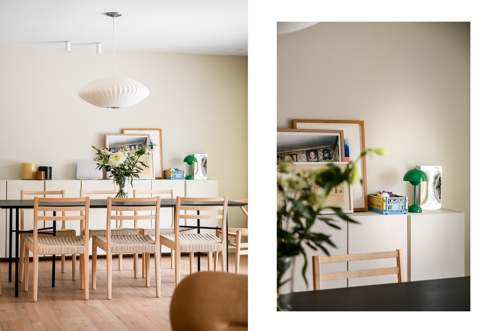 Stuen har lune materialer og store vindusflater som binder rommet sammen med uteområdet. Galleribilde