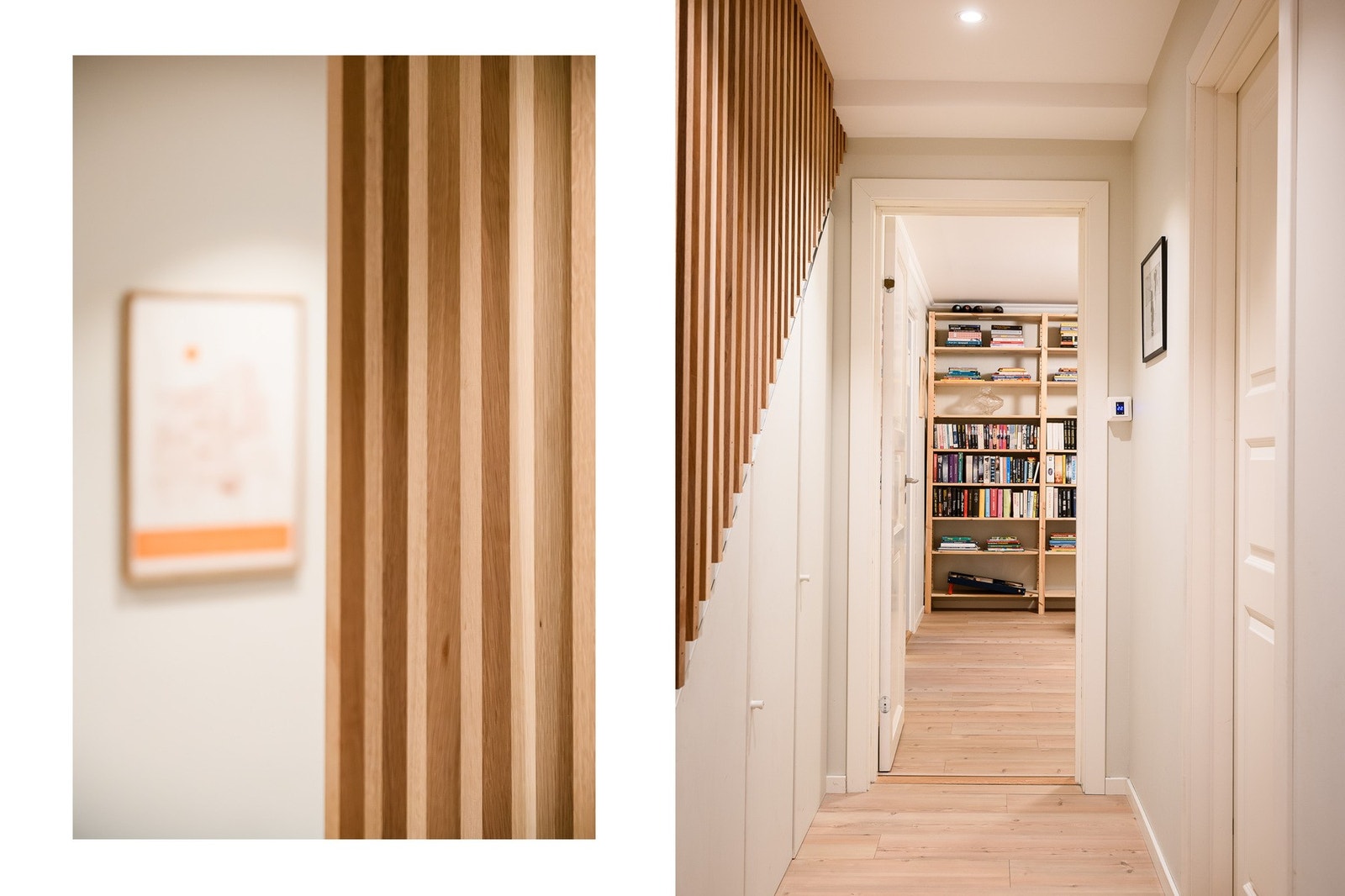 Den åpne utførelsen gjør at trappeområdet oppleves luftig og uforstyrret. Galleribilde