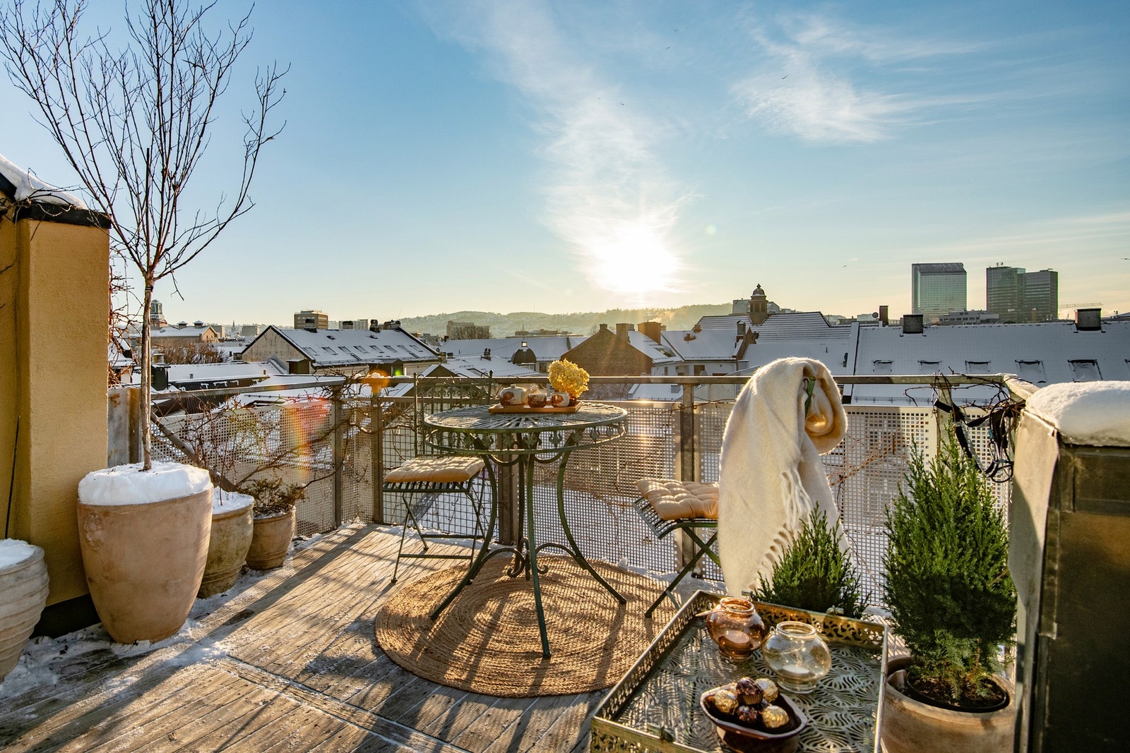 Her får du en sjelden utsiktsleilighet med fantastiske solforhold. Galleribilde