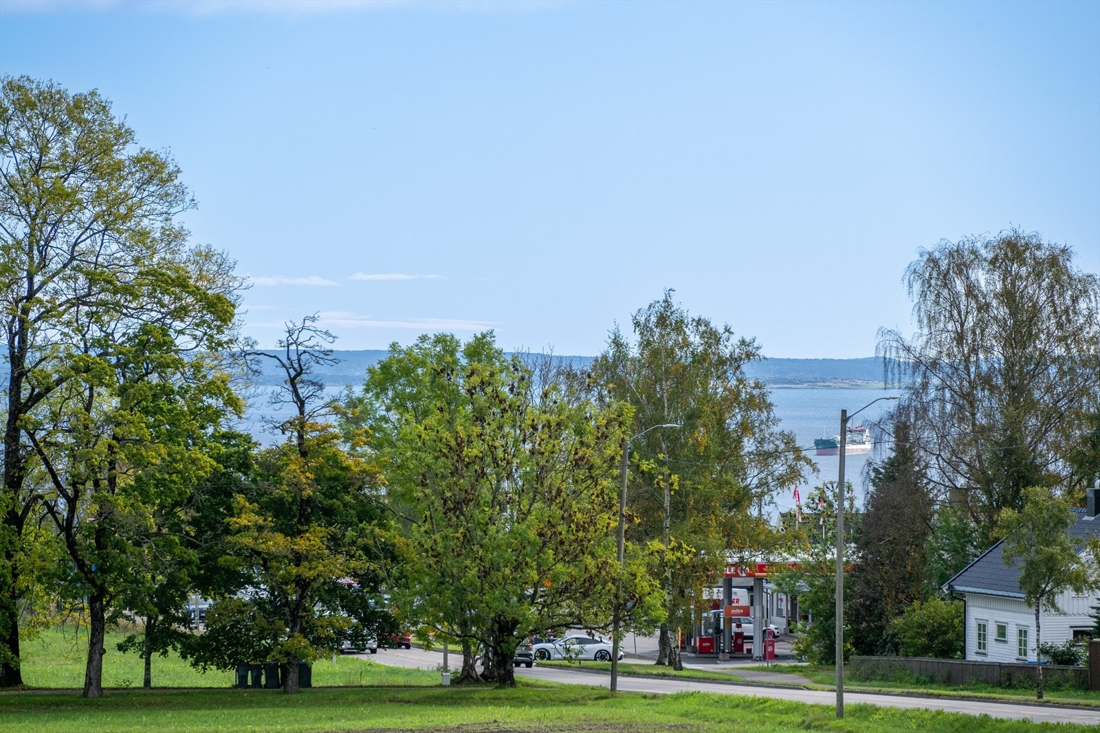 Utsikt zoomet inn en sommerdag. Galleribilde