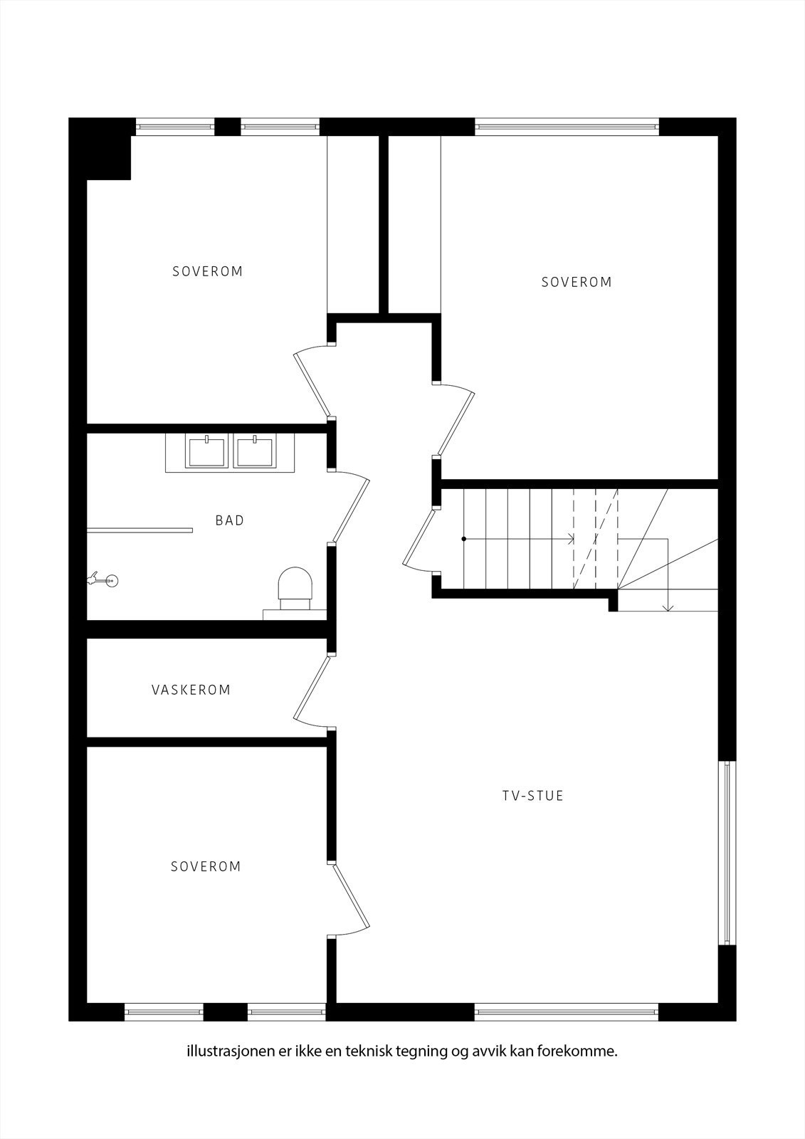 Fototegning - Bukkavarden 49 2. etasjen. Galleribilde