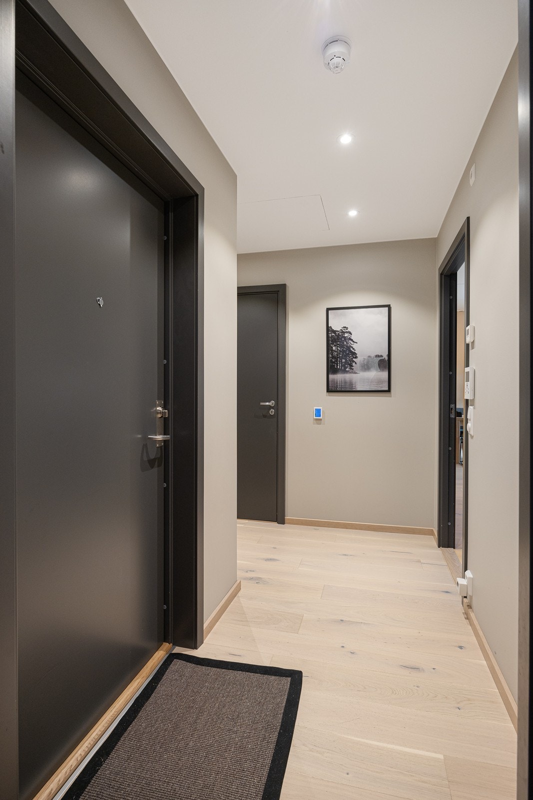 Entreen er i samme gjennomførte stil som resten av leiligheten. Galleribilde