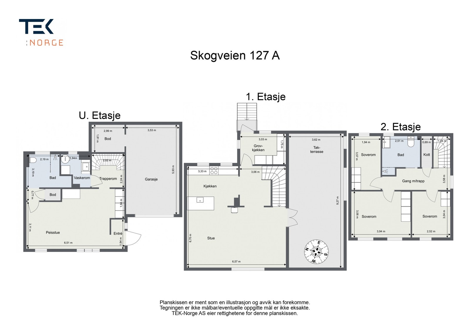 Plantegning - Skogveien 127A Galleribilde