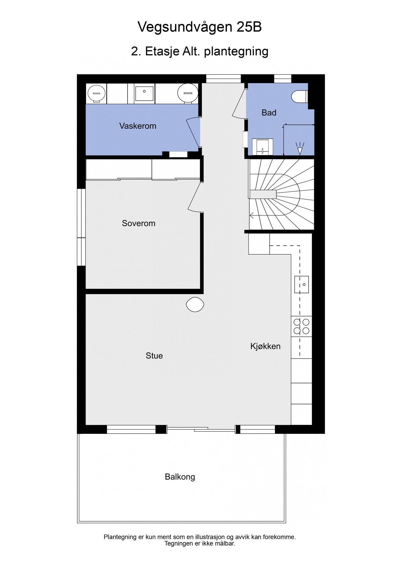 2D alternativ plantegning - 2.etasje. Galleribilde