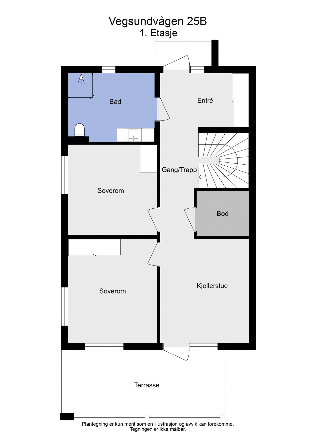 2D Plantegning - 1.etasje. Galleribilde