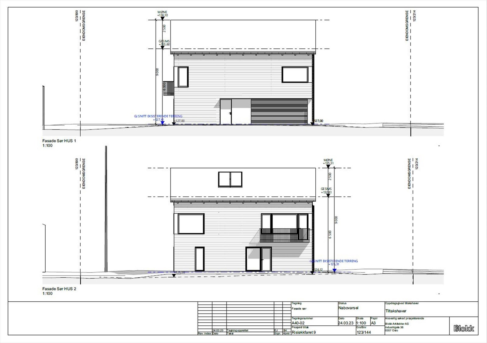 Fasadetegninger rammetilatelse Galleribilde